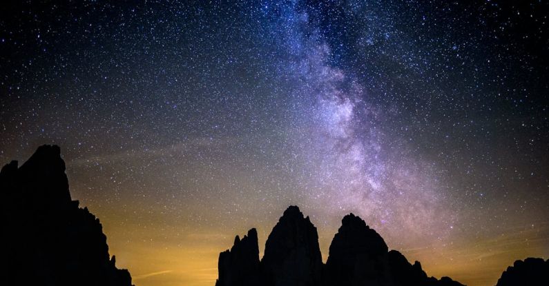 Space Tourism - Silhouette Photography of Rocky Mountains Under Starry Sky