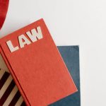 Space Law - A Red Book with a Label