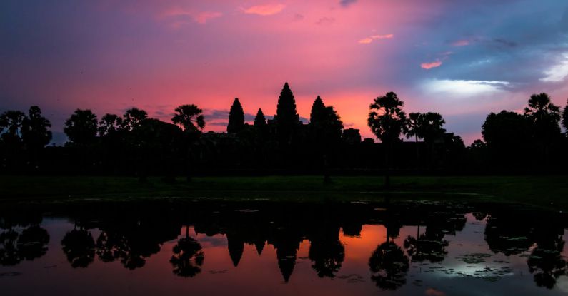 Angkor Wat - Silhouette of Trees Near Body of Water